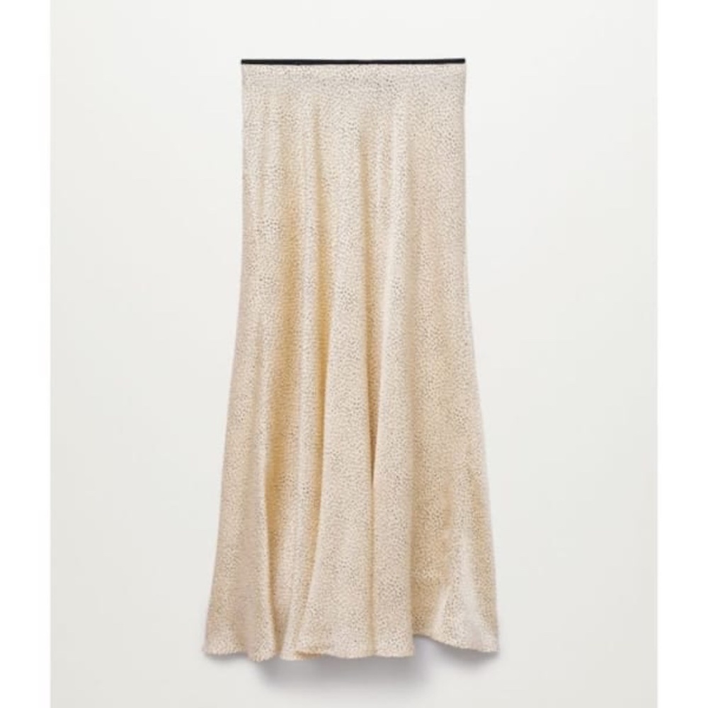 Maxi Satin Skirt with Polka Dot design